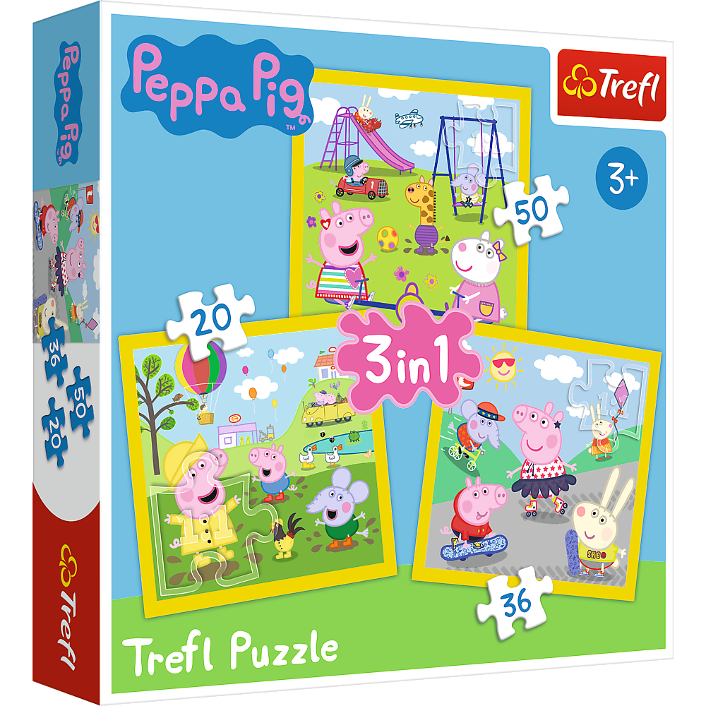 Peppa Pig 3 in 1 puzzle - Happy Day