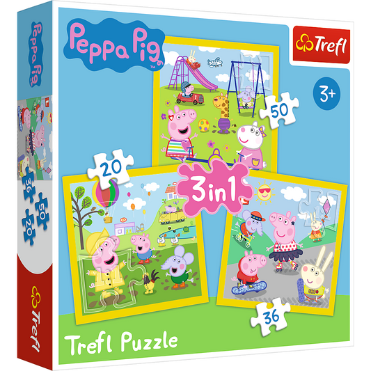 Peppa Pig 3 in 1 puzzle - Happy Day