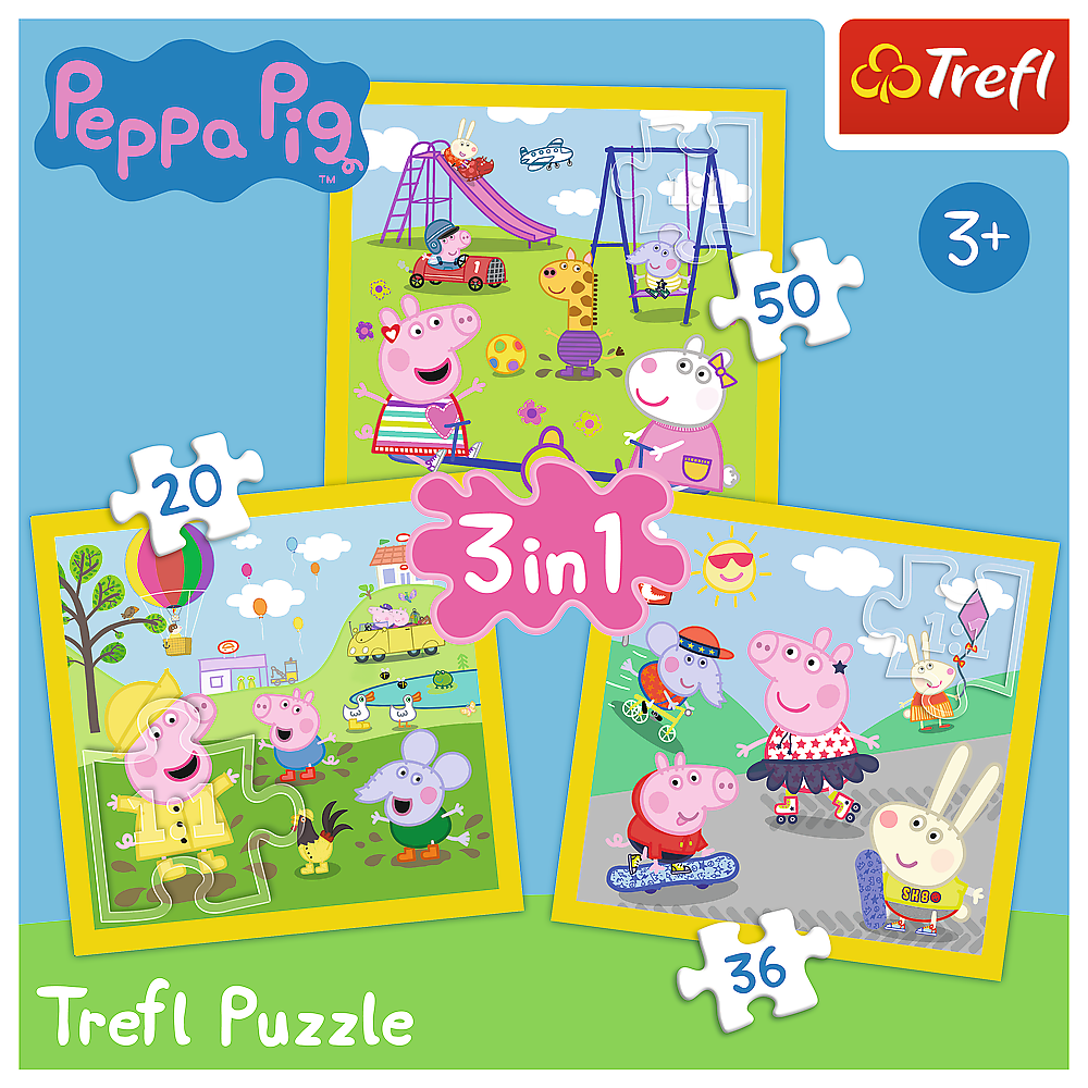 Peppa Pig 3 in 1 puzzle - Happy Day