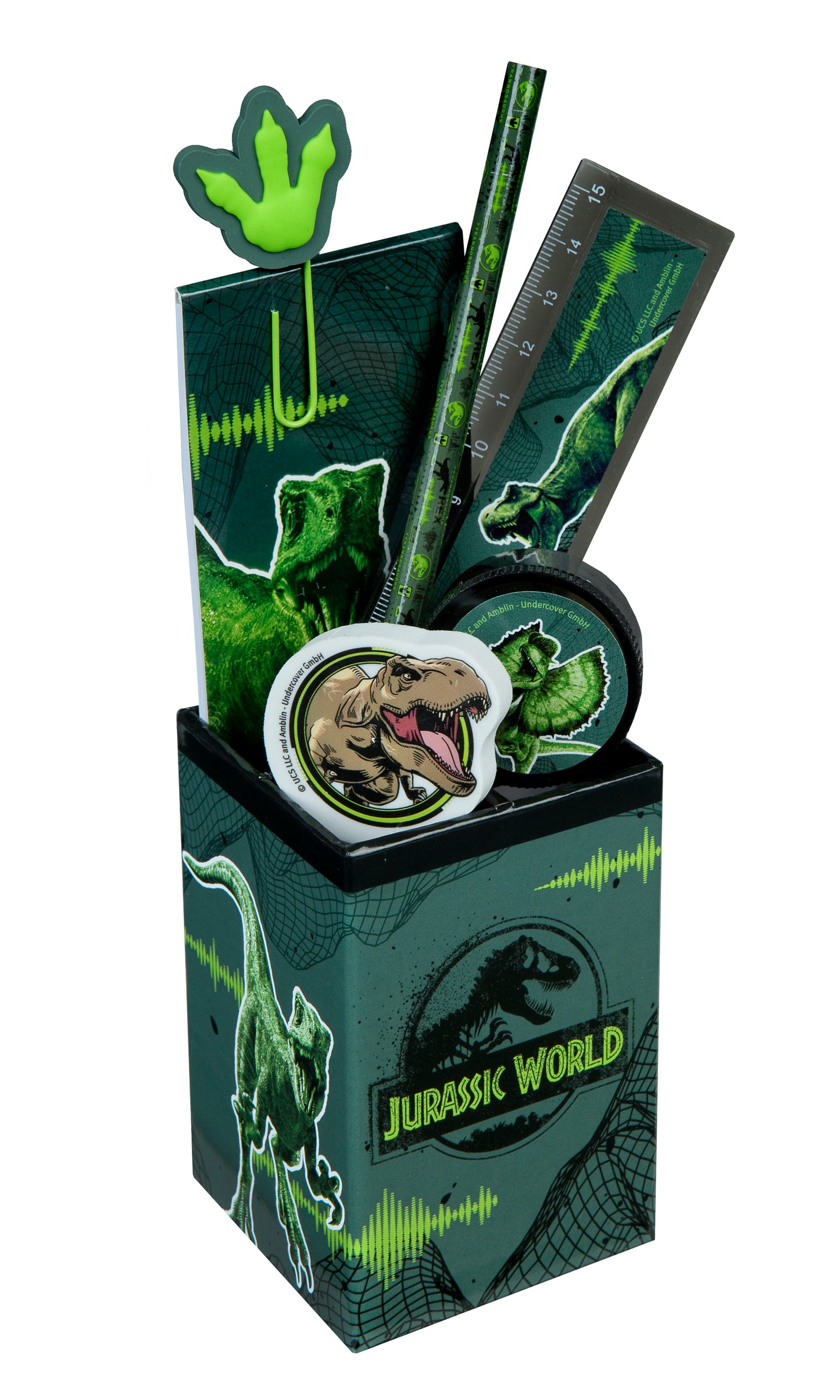 Jurassic World Filled Pencil holder 7 piece