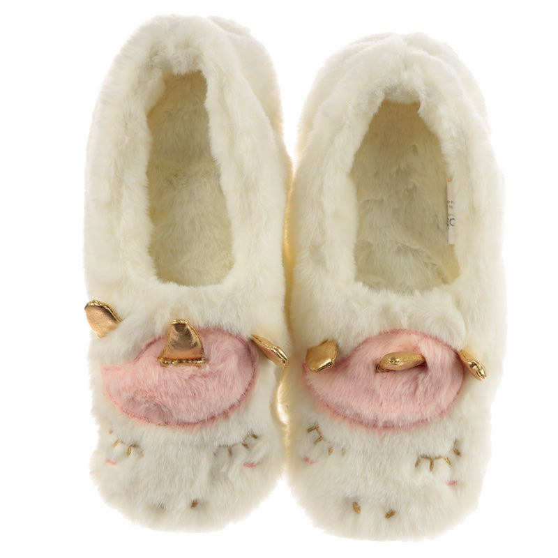 Enchanted Rainbows Unicorn Plush Toasties Warmer Slippers