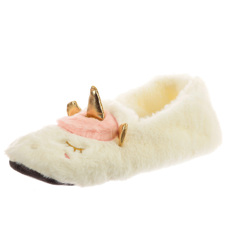 Enchanted Rainbows Unicorn Plush Toasties Warmer Slippers