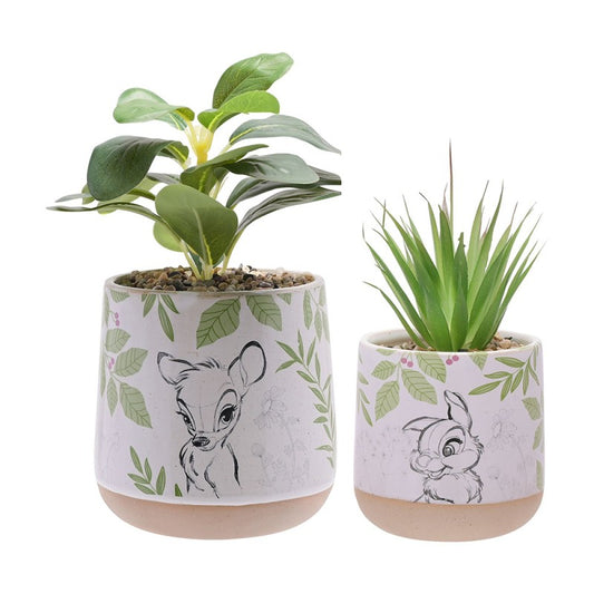 Set of 2 Disney Bambi & PanPan Potted Plants with Pebble Decoration and artificial plants